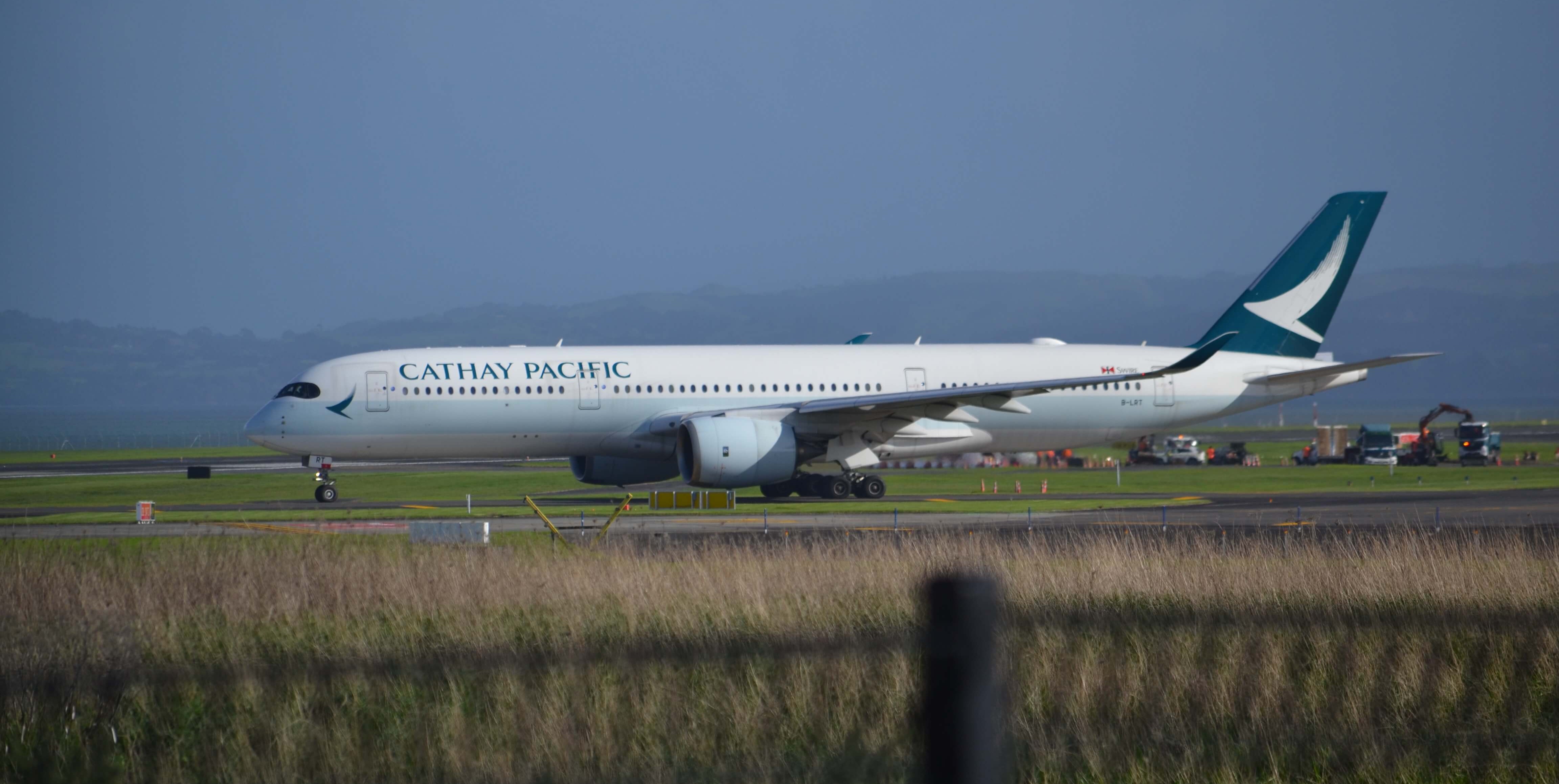 A Cathay Pacific Airbus A350, in Auckland.