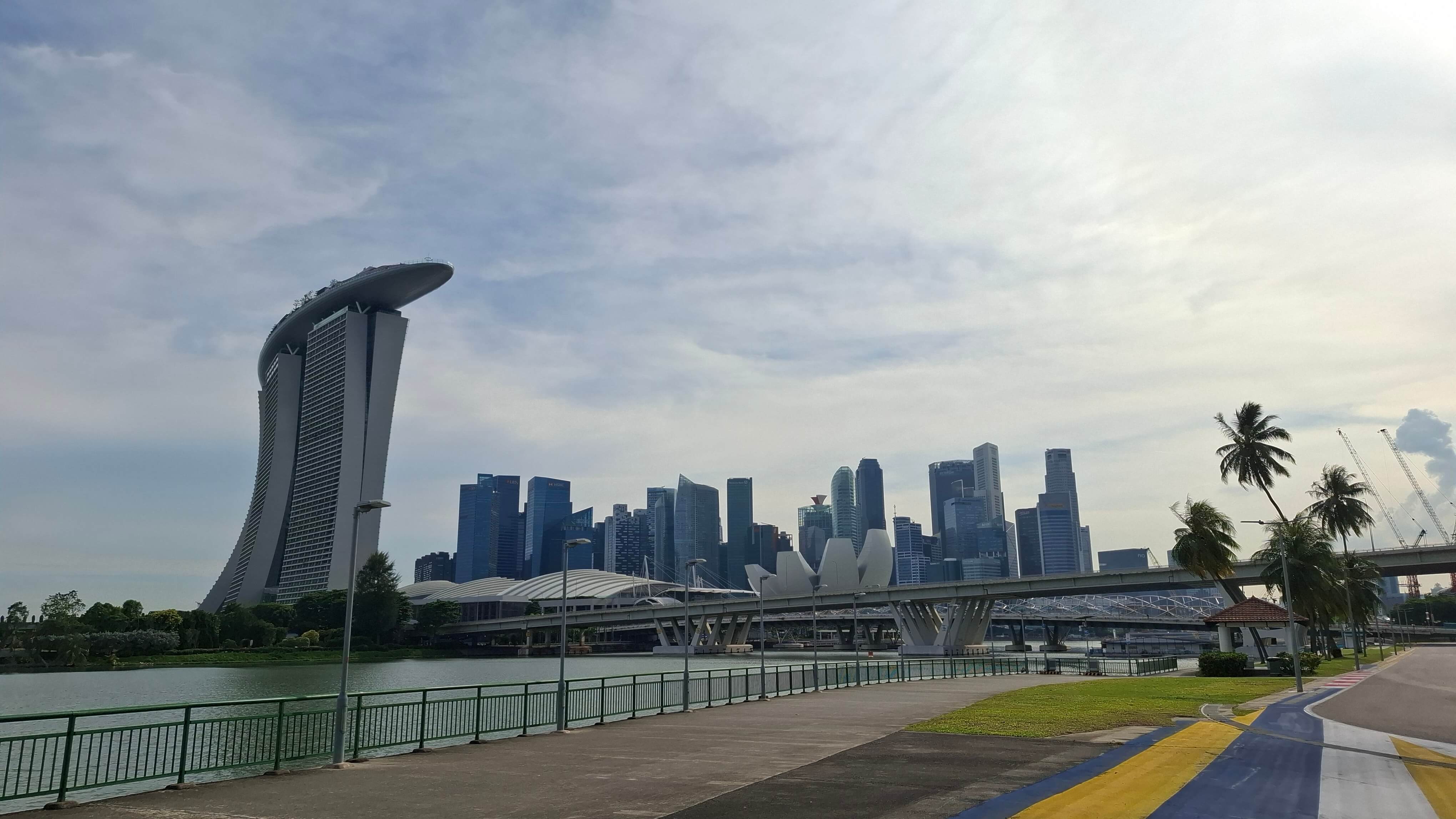 The Marina Bay Sands, next to the Singapore Skyline.